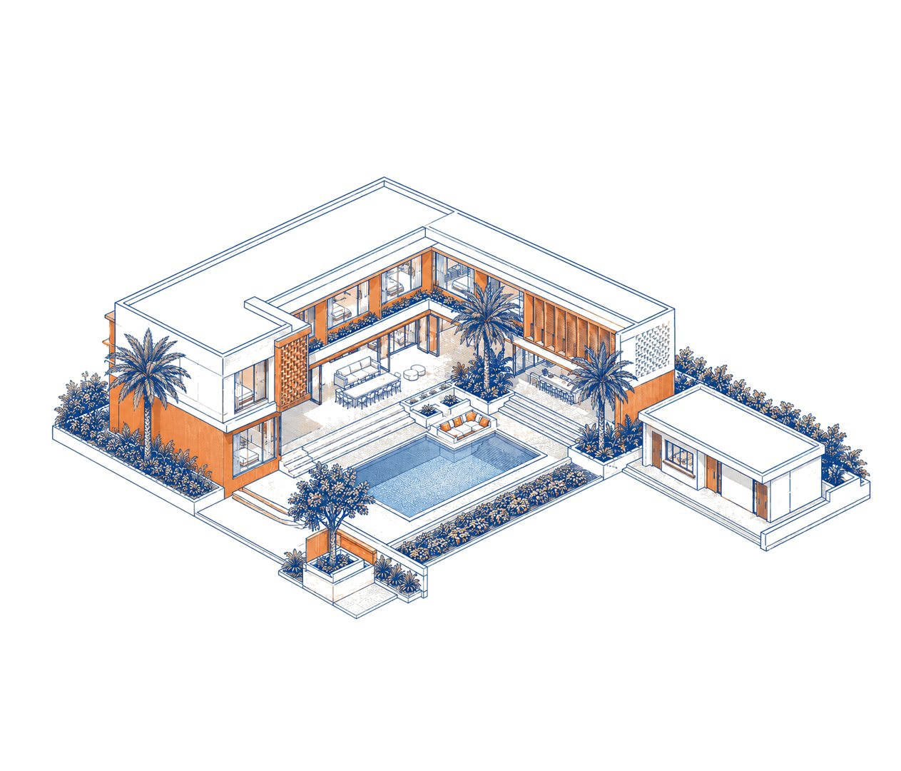 Boribot House courtyard and living zone