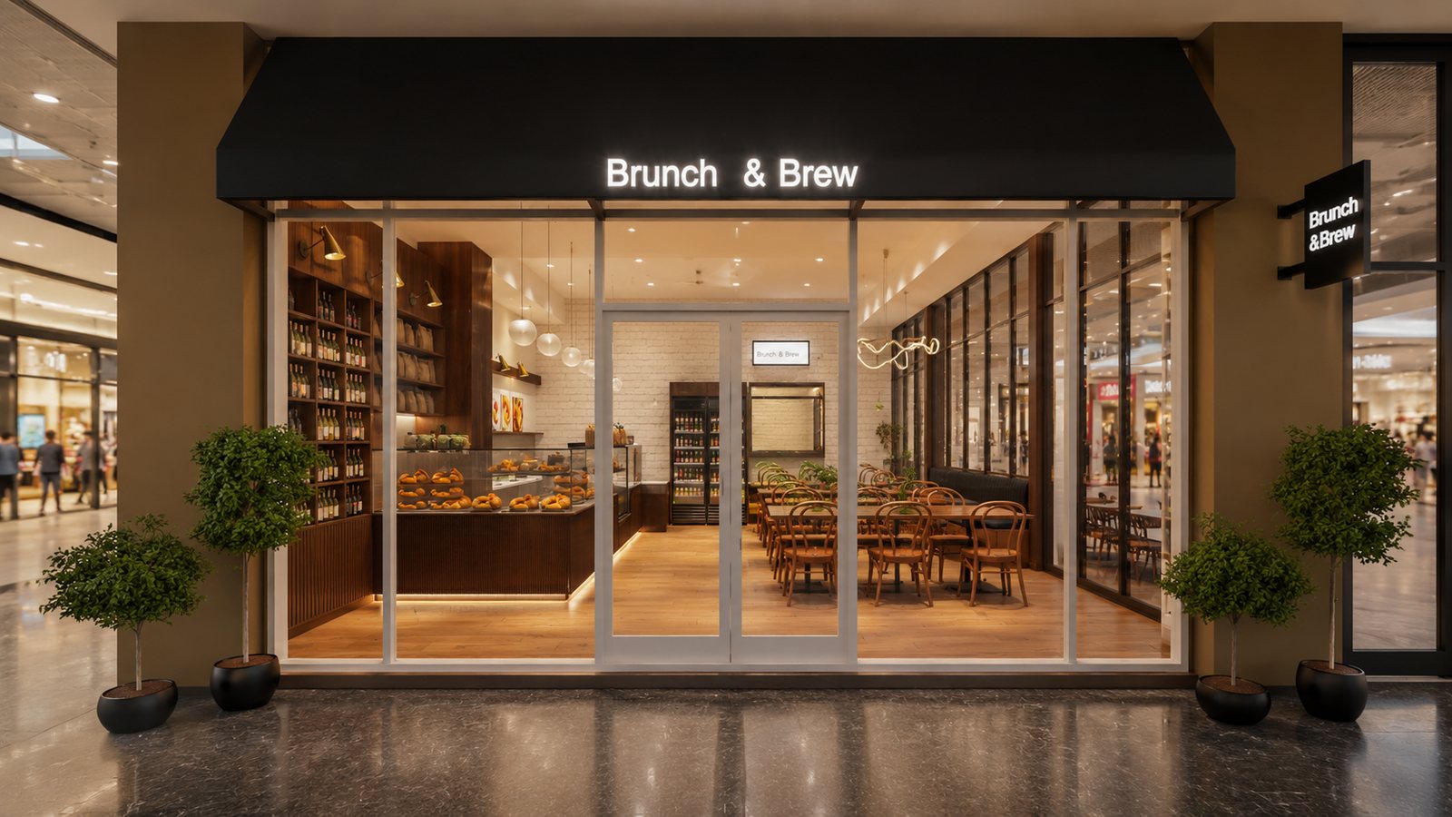 Brunch & Brew dining seating layout