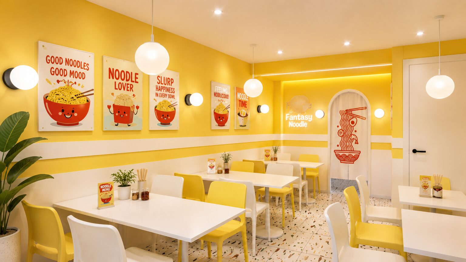 Fantasy Noodle dining room, window view