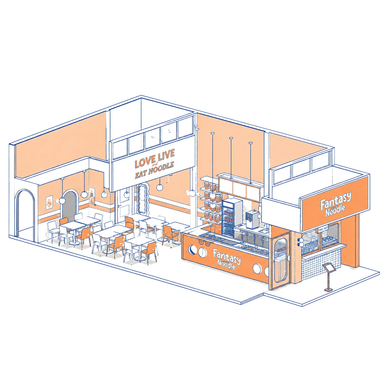 Fantasy Noodle floor plan illustration