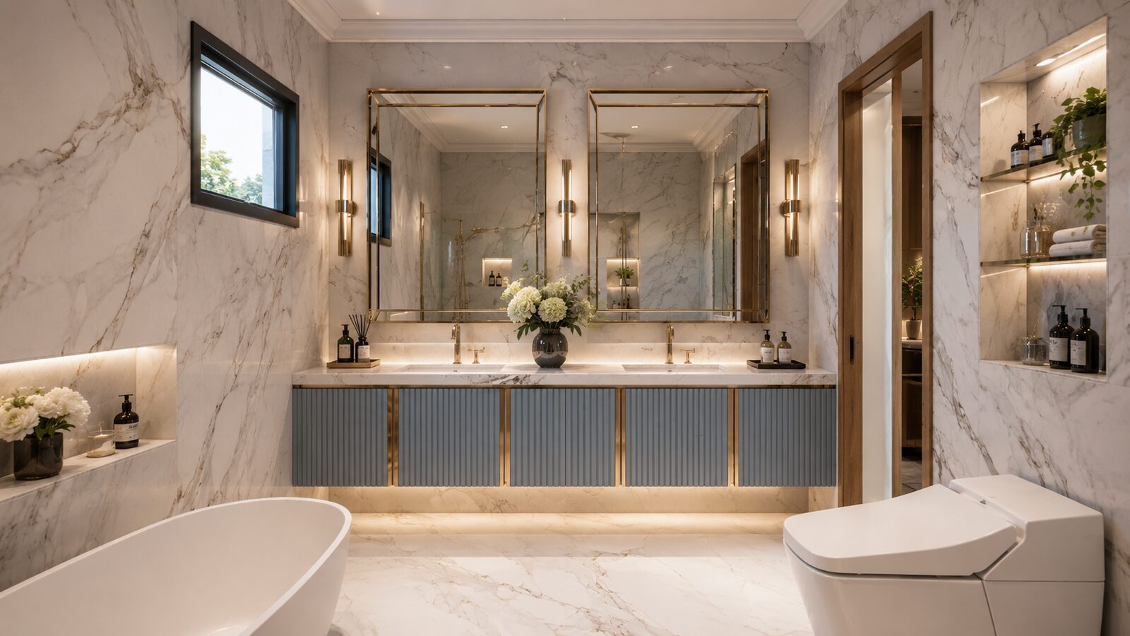 K'nat House bathroom with freestanding tub