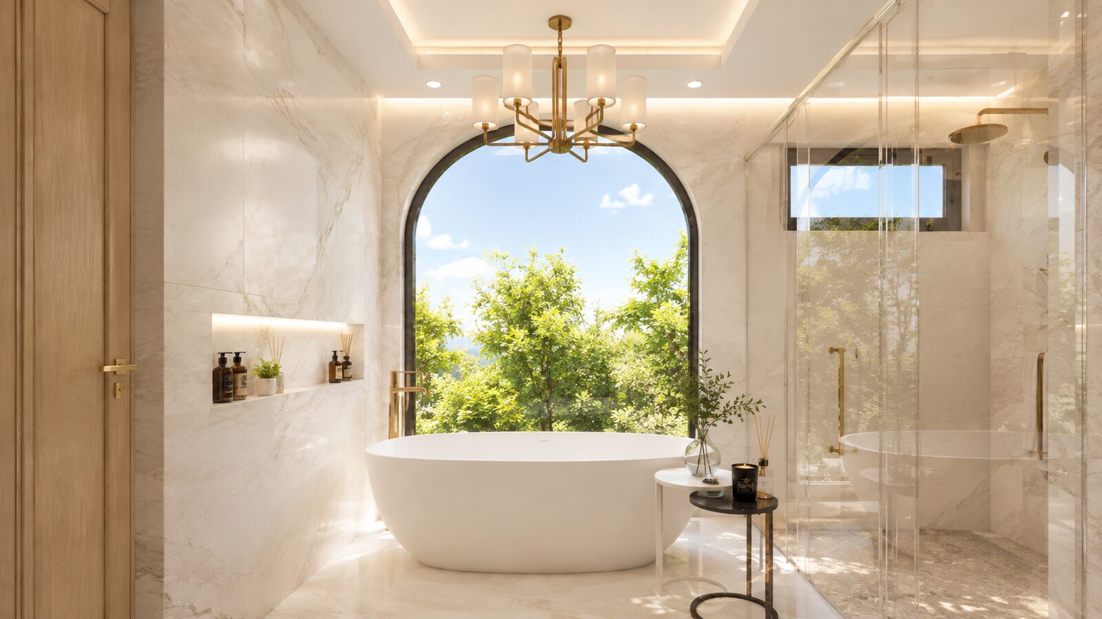 K'nay Interior bathroom with garden-view tub