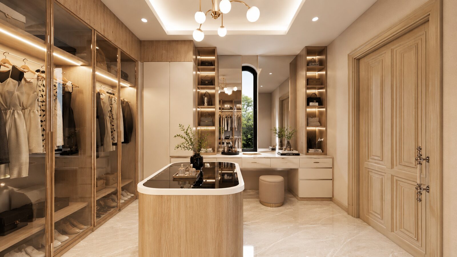 K'nay Interior walk-in closet vanity