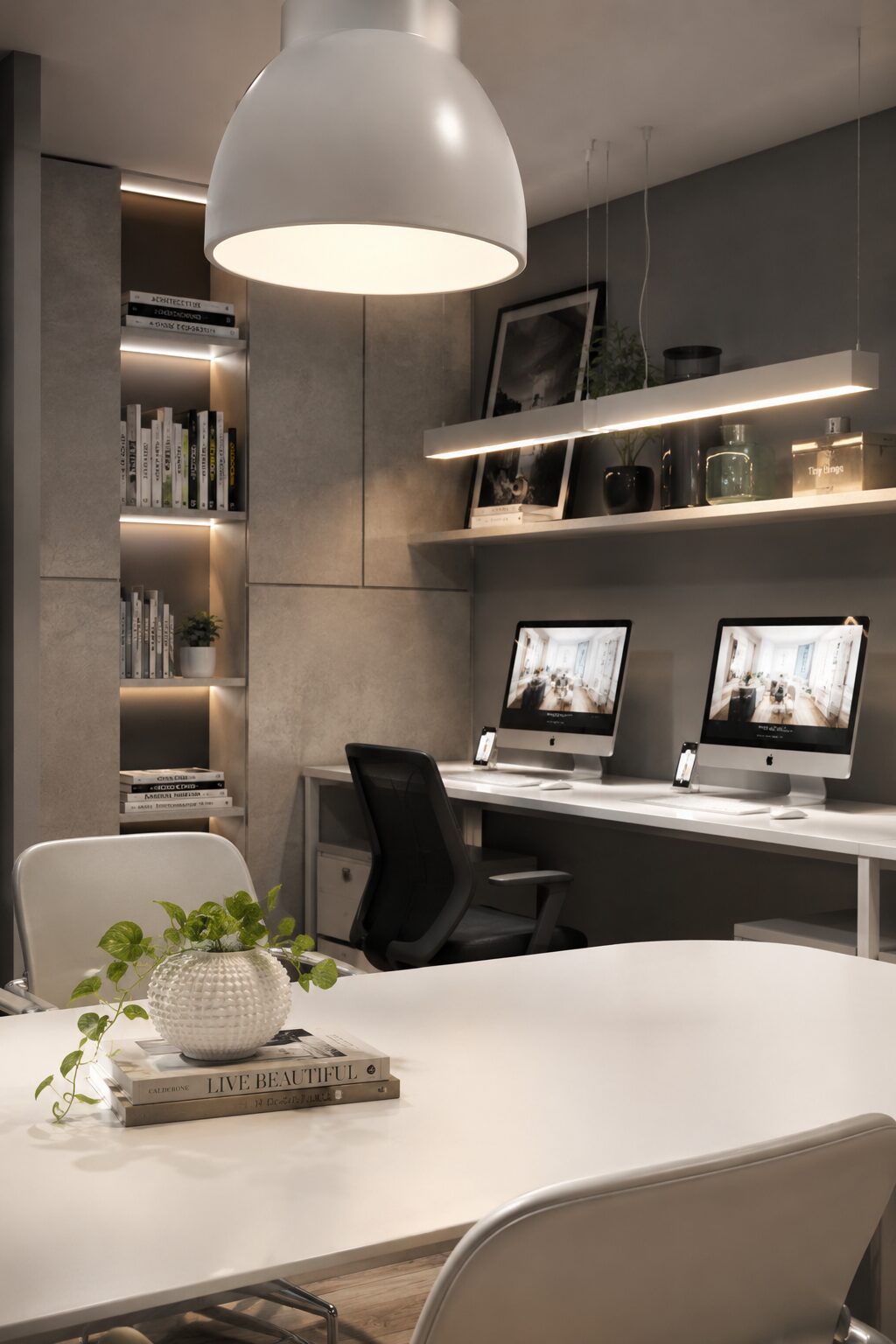 โต๊ะทำงานวิวสวน Office Design