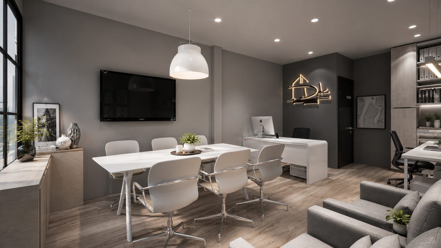 โต๊ะผู้บริหารและโซนประชุม Office Design