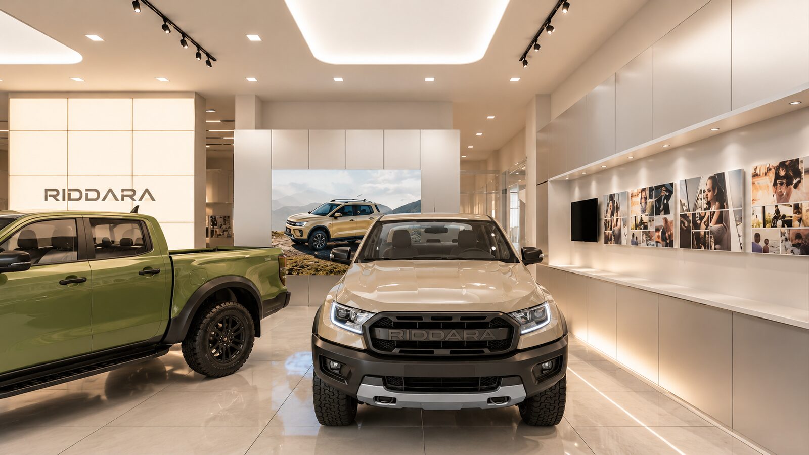 Riddara Showroom floor with vehicle display