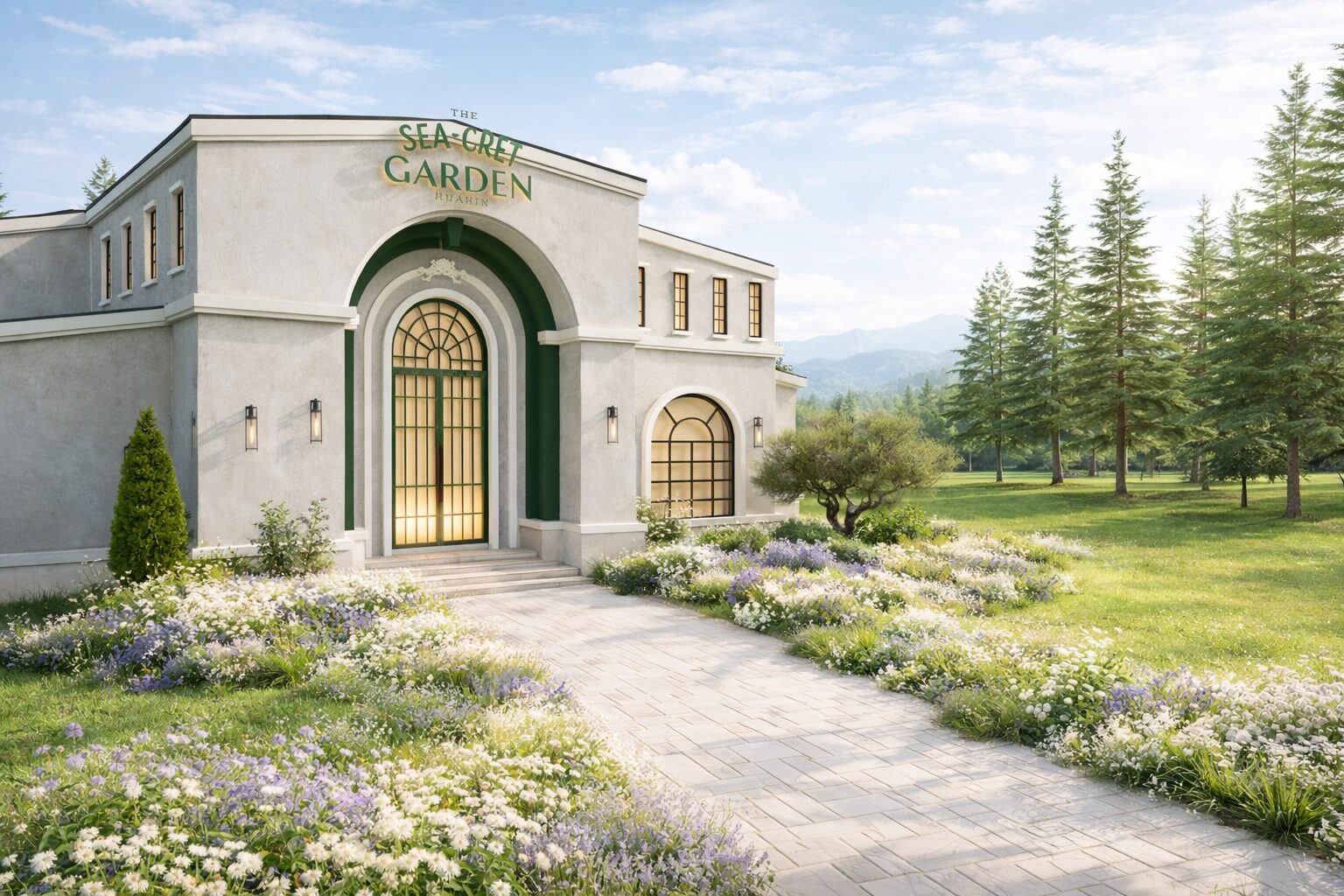 ดีเทลซุ้มประตูทางเข้า Seacret Garden Hall
