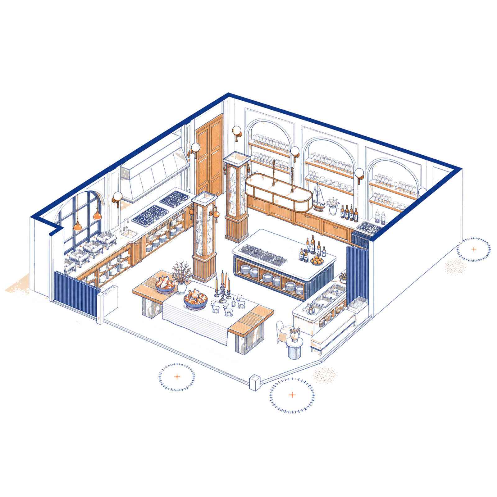 Seacret Garden isometric cutaway illustration