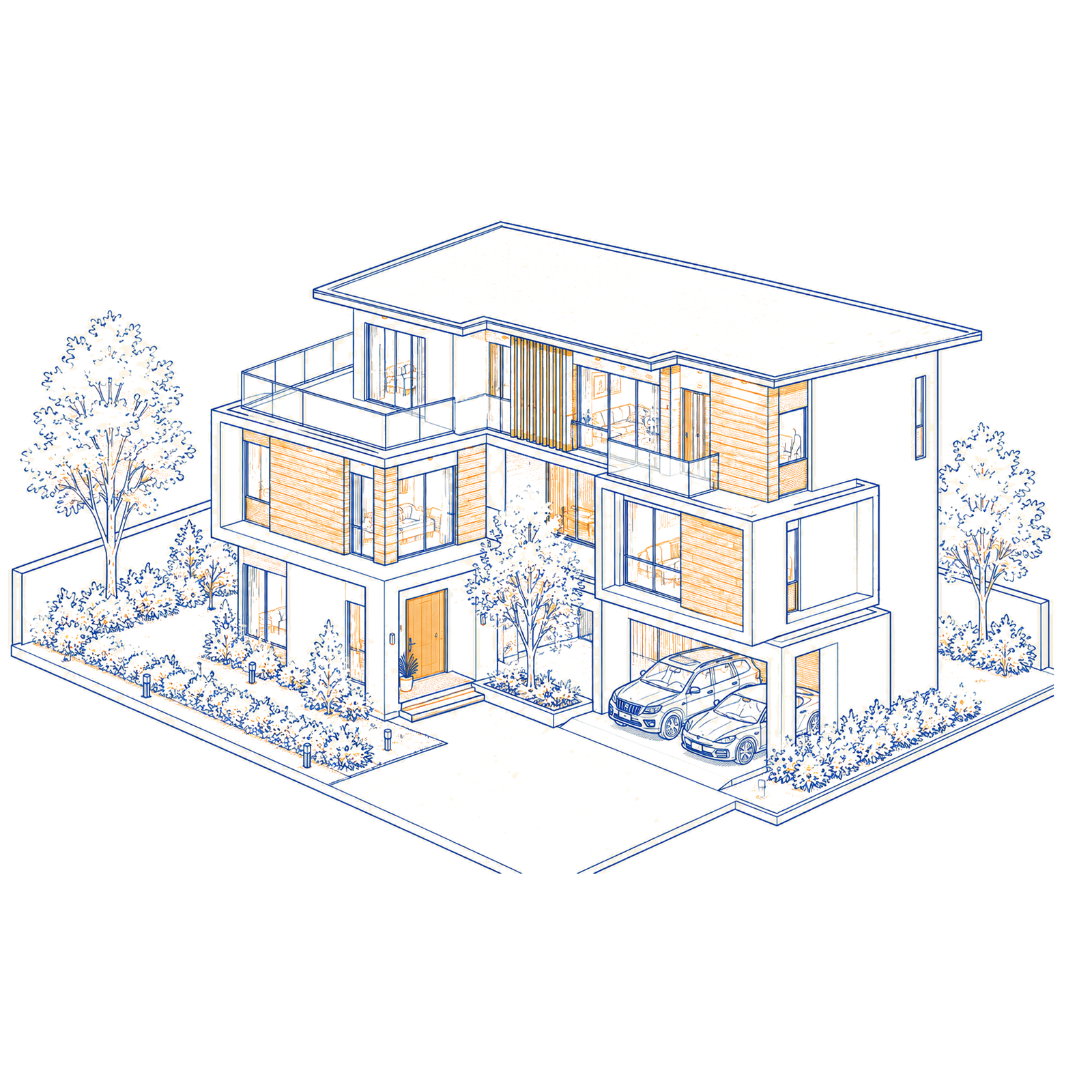 ภาพประกอบผังพื้น 3-Storey House